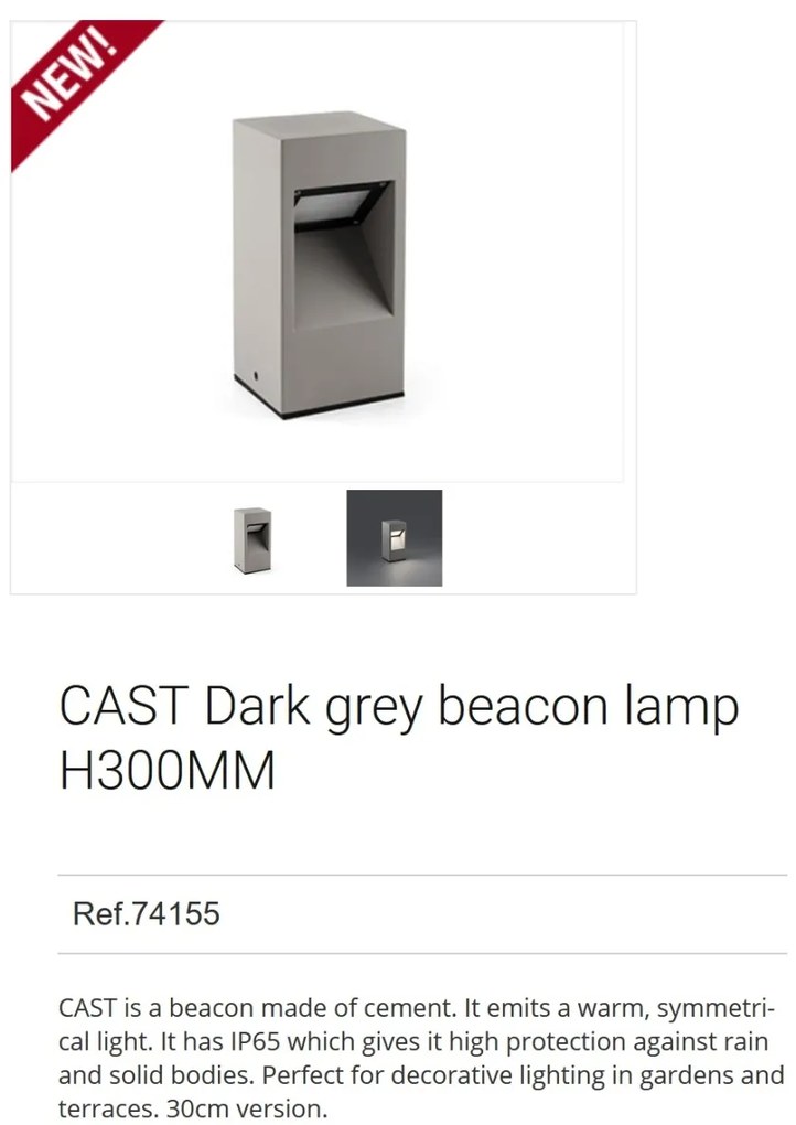 Mini Stalp LED iluminat exterior design modern IP65 CAST h-30cm