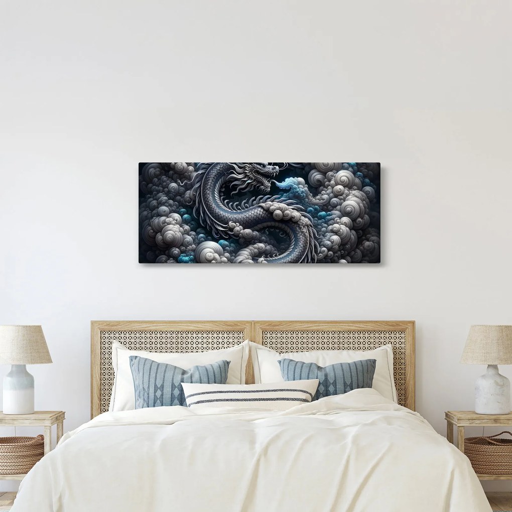 Tablou – Dragon în fum (120x50 cm)