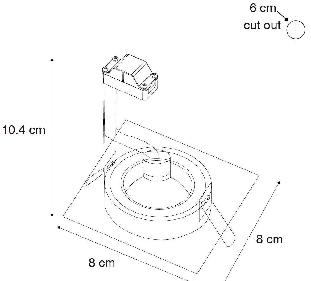 Set de 6 spoturi incastrate albe pătrate GU10 50mm IP44 - Xena