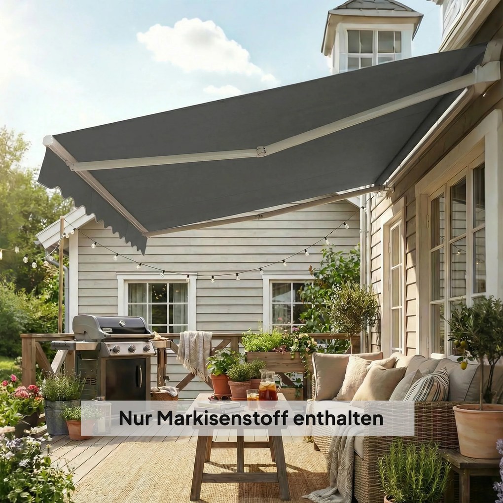 Outsunny Material de înlocuire pentru copertină – Acoperiş de protecţie solară UPF 50+ pentru cadru 3,5 x 2,5 m, Gri închis | Aosom Romania