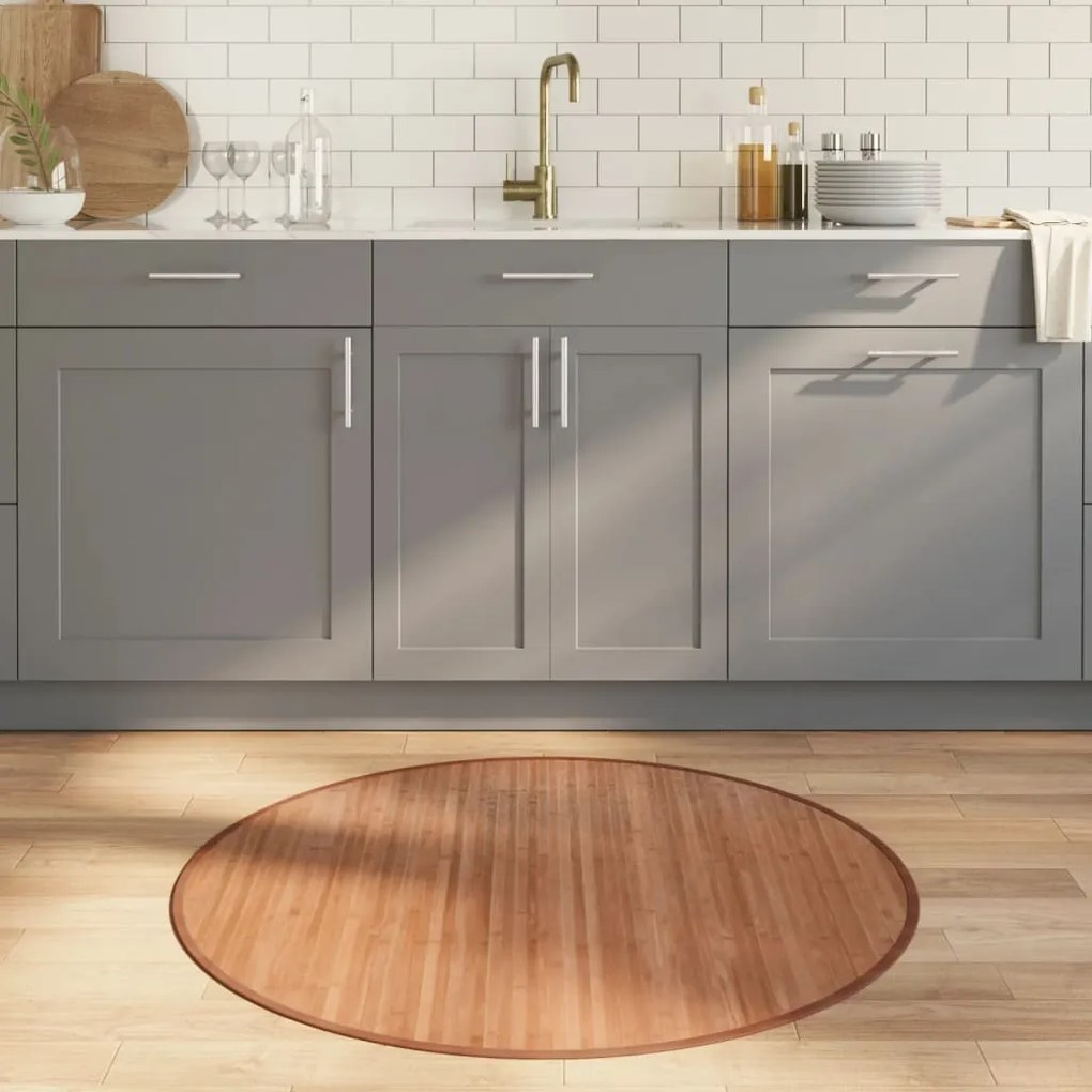 vidaXL Covor rotund, natural, 100 cm, bambus