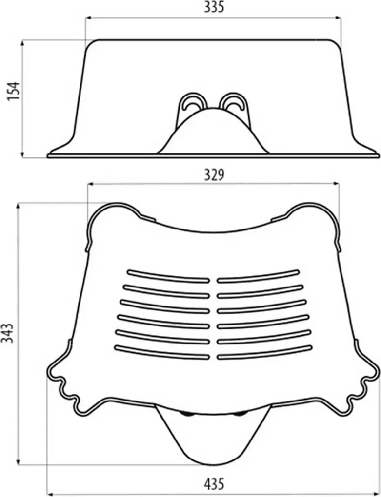 Suport antiderapant pentru copii AQUALINE 366410 Duck pentru baie, gri