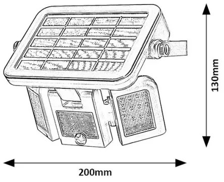 Proiector LED solar cu senzor LIHULL LED/9,6W/3,7V IP44 Rabalux 77020