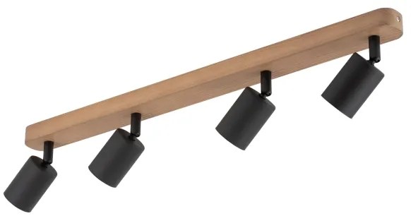 Spot TOP WOOD 4xGU10/10W/230V negru/lemn