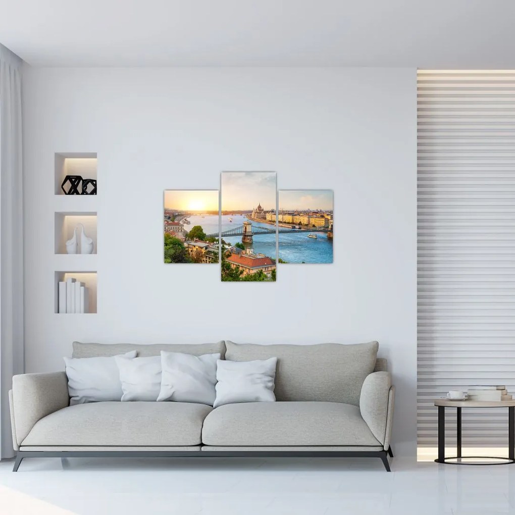 Tablou cu orașul Budapesta și râu (90x60 cm)