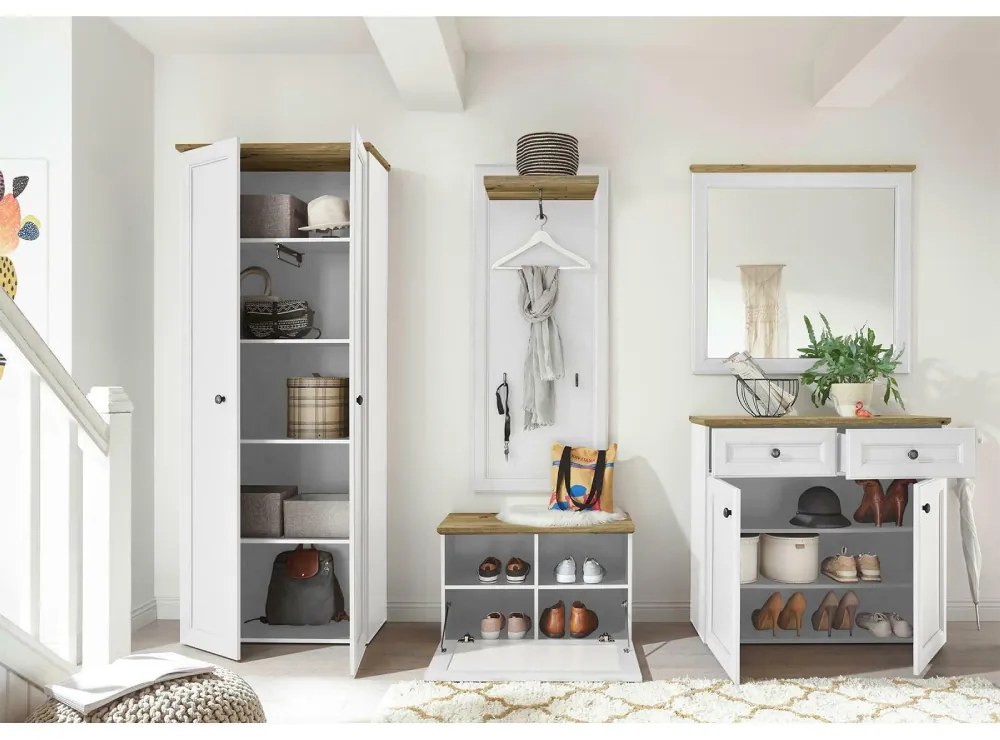 DULAP FIRENZE, 78X38X201 CM, 2 USI, CULOARE ALB, MDF