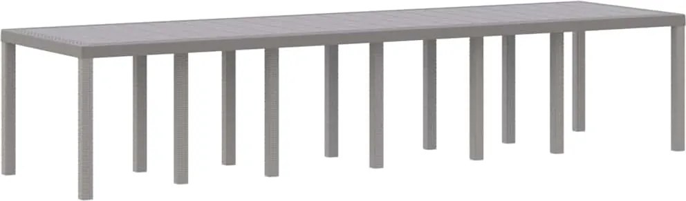 vidaXL Masă de Grădină Gri deschis 350 x 100 x 74 cm poliratan