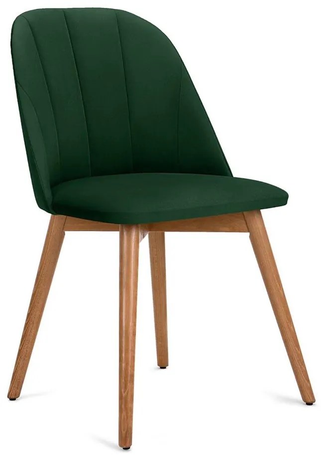 Scaun de dining BAKERI 86x48 cm verde închis/stejar deschis