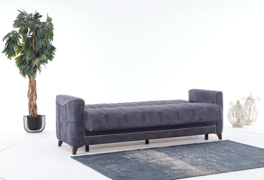 Canapea Acelya, culoare gri inchis, 225 x 82 cm