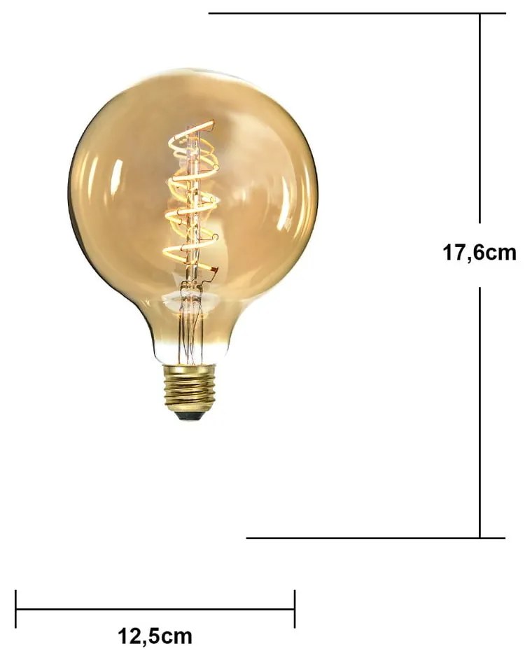 Bec cu filament E27, cu lumină albă caldă cu intensitate reglabilă 3 W Spiral Filament – Star Trading