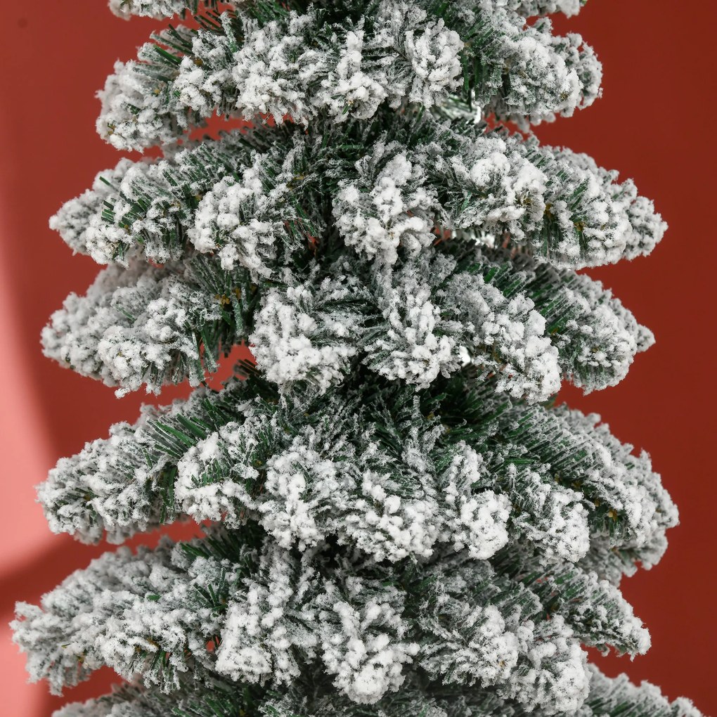HOMCOM Brad de Crăciun Artificial cu Zăpadă și 395 Ramuri, 46x46x180 cm, Verde | Aosom Romania