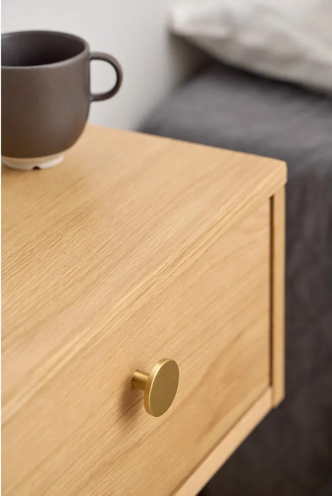 Noptieră în culoare naturală deschisă cu aspect de lemn de stejar Monfort – Actona