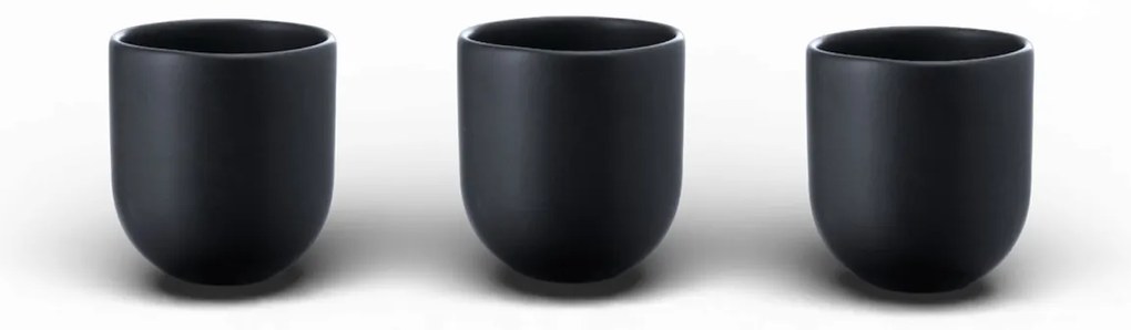 Set 3 cesti cafea Pahare Novum Trio Vulcano, glazura mata, 250ml