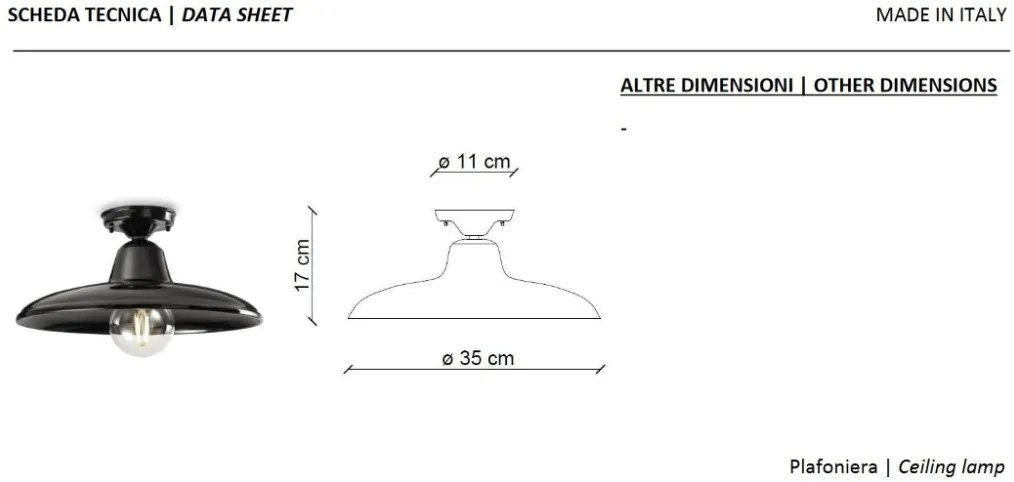 Plafoniera design retro realizata manual din ceramica B-W