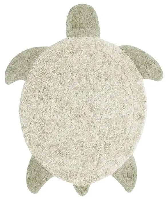 Covor pentru copii bej lavabil/țesut manual din bumbac 110x130 cm Sea Turtle – Lorena Canals