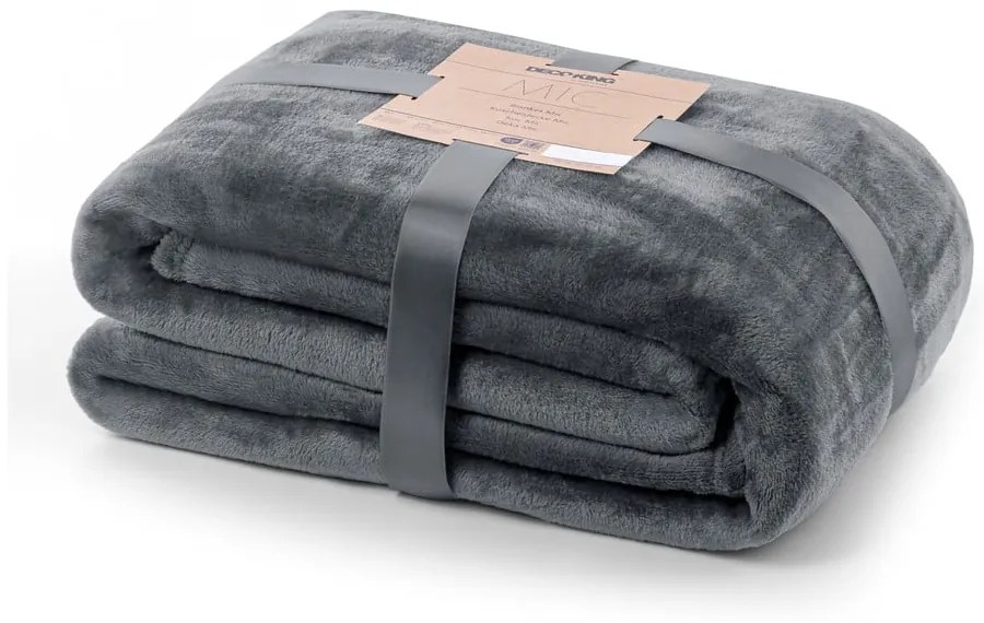 Pătură din microfibră DecoKing Mic, 200 x 220 cm, gri închis