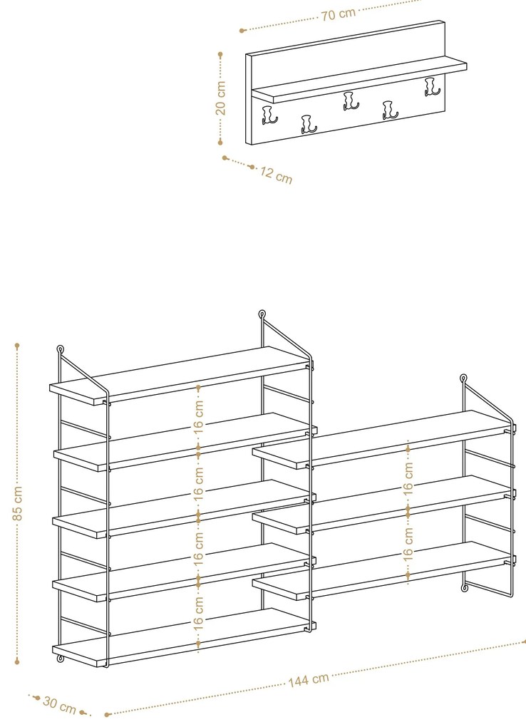 Set mobilier pentru hol Buba (Alb). 1073379