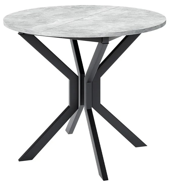 Masă sufragerie extensibilă 90 cm Kertare M 90 (Gri Marmură + Negru) (pentru 2-4 persoane). 1105353