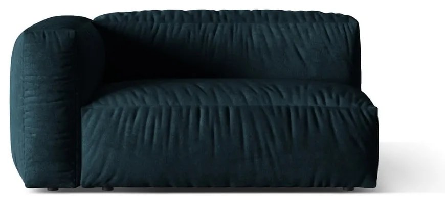 Modul pentru canapea modulară albastru închis cu tapițerie din catifea (cu colț pe partea stângă) Martina – Micadoni