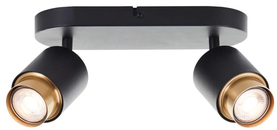 Brilliant - Spot LED COVELO 2x GU10/5W/230V, negru/auriu