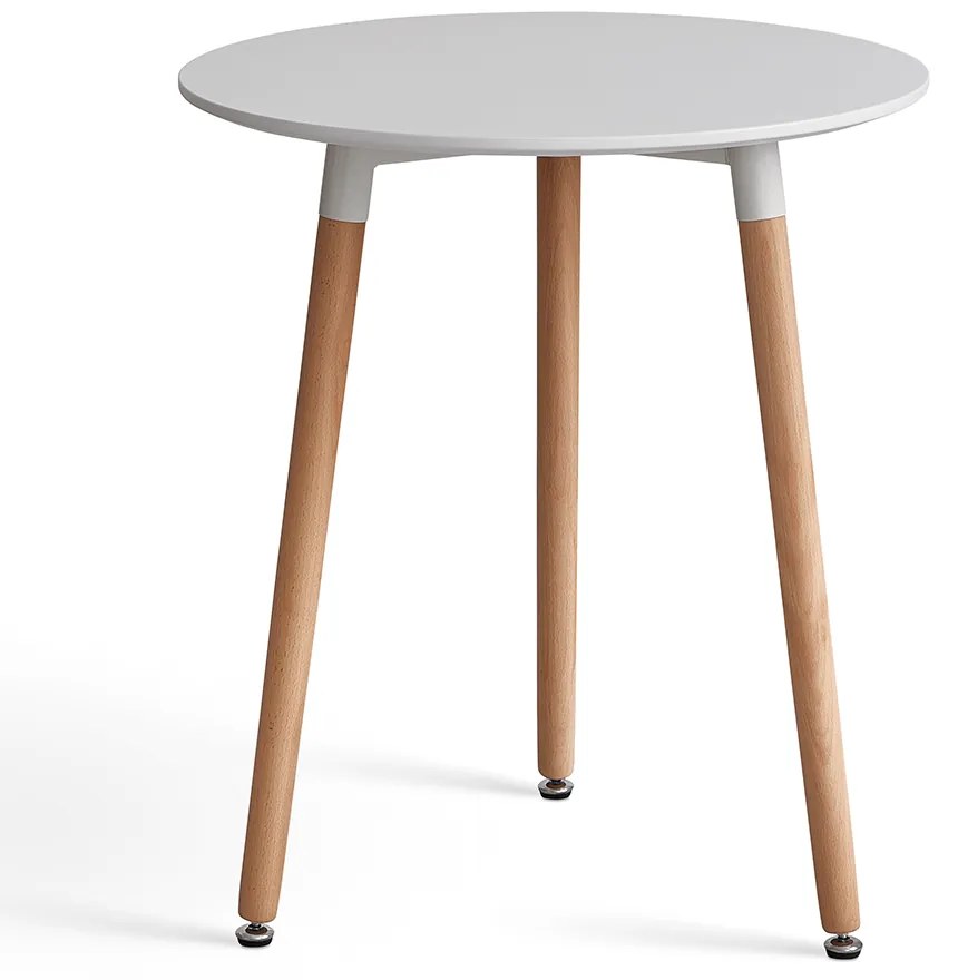 Masa dining, alb/fag, diametru 60 cm, ELCAN