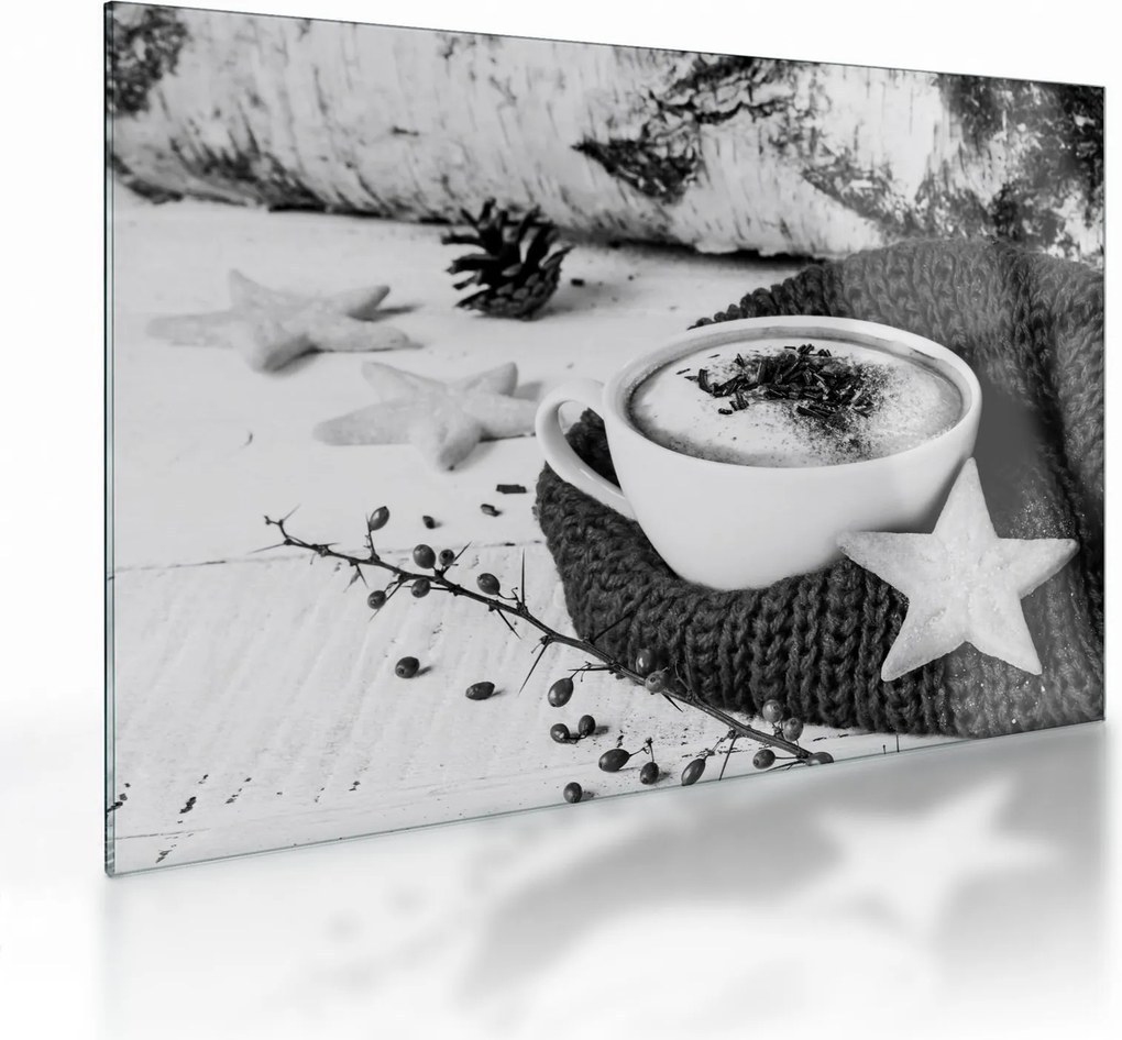 Tablou pe sticlă - Cappuccino de iarnă (70x50 cm)