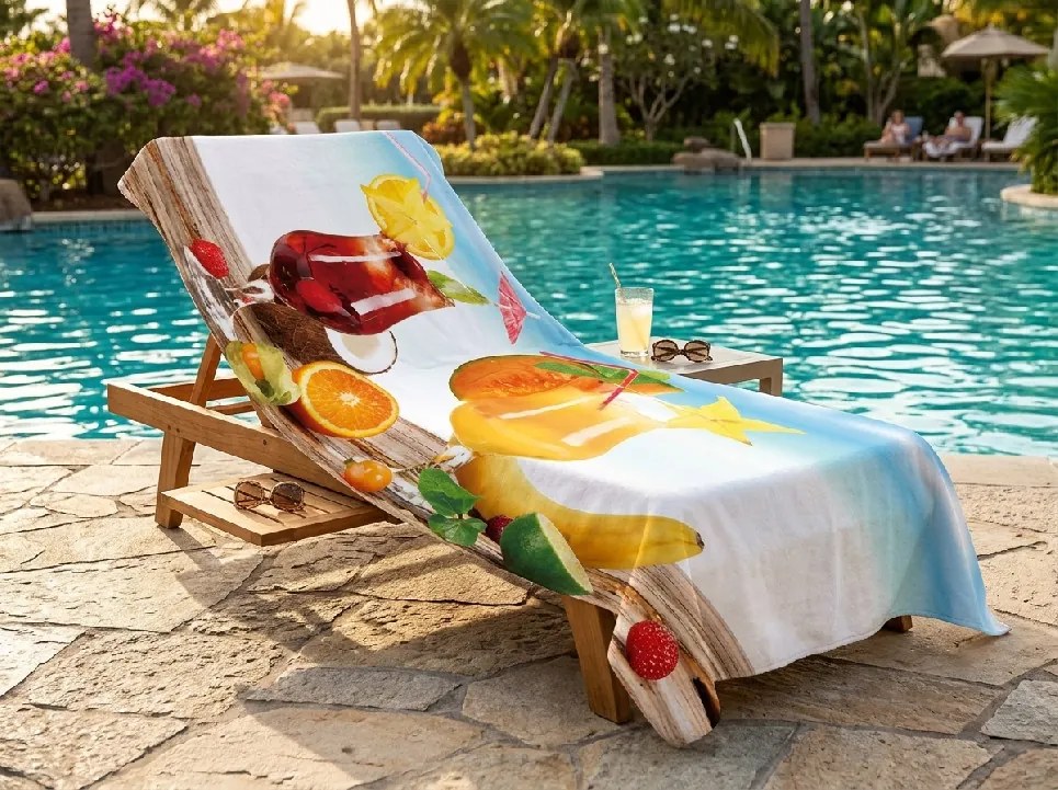 Prosop de plaja XXL cu uscare rapida DRINKOZA colorat 150 x 210 cm, 100% microfibra
