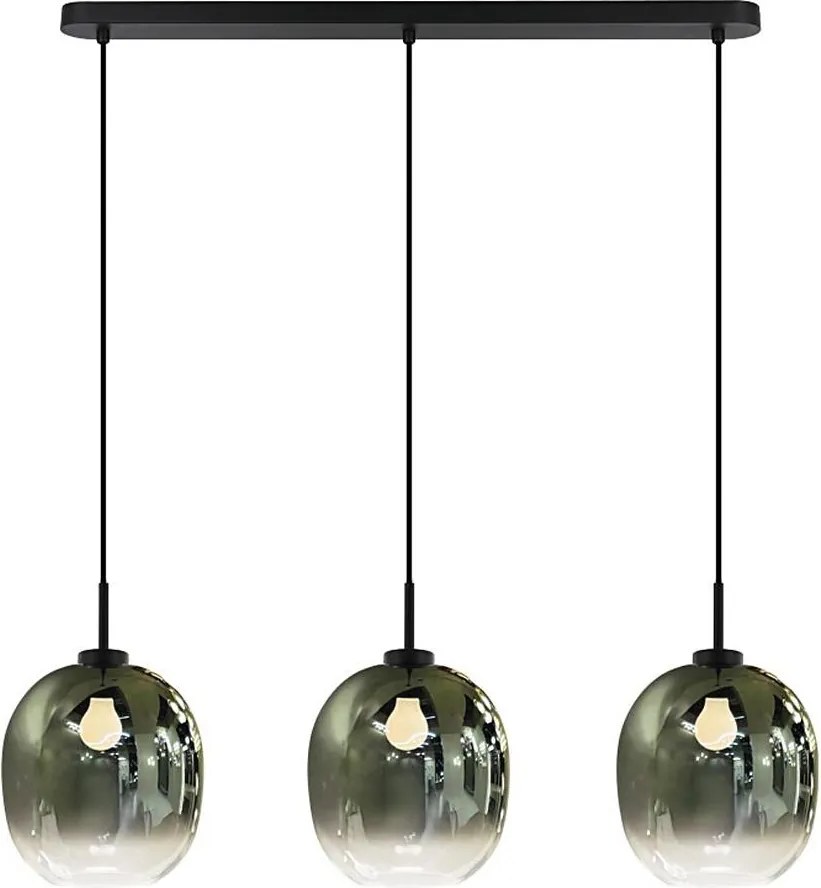 Lustră suspendată pe cablu MIRROR 3xE27/14W/230V negru fumuriu