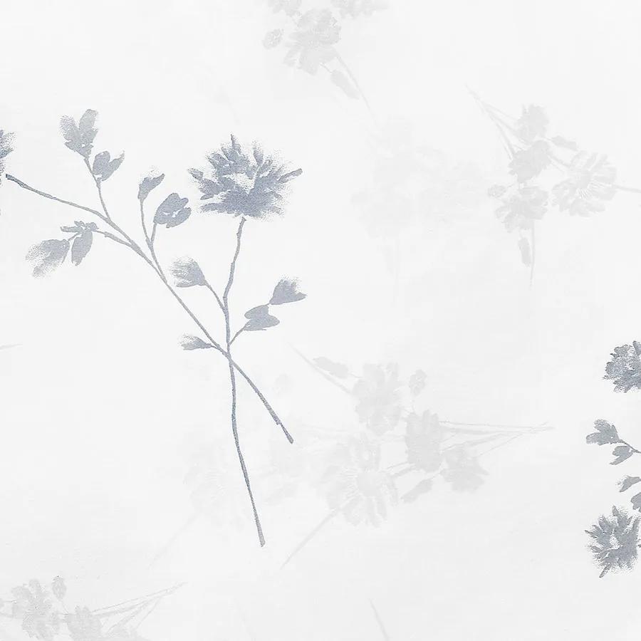 Goldea lenjerie de pat de lux din bumbac satinat - flori de câmp în gri deschis 200 x 240 și 2buc 50 x 70 cm