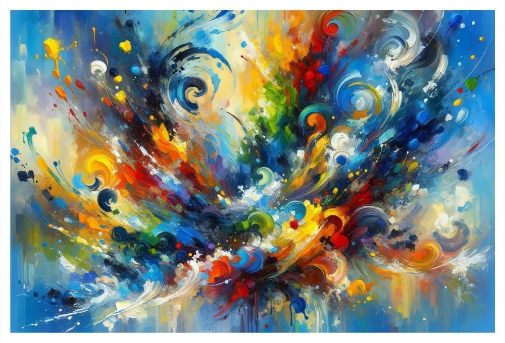 Tablou abstracție explozivă colorată