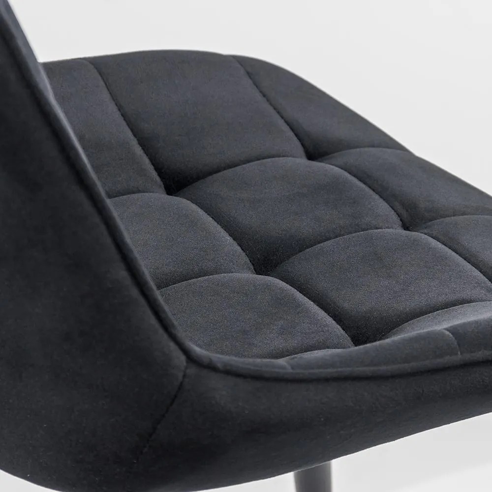 Scaun living cu tapițerie din catifea și structură metalică BUC 206 negru