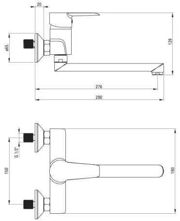 Baterie de chiuvetă Deante BFC_080M CORIO crom lucios