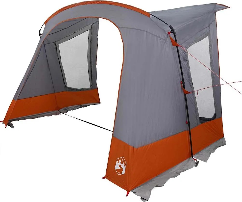 vidaXL Cort Caravana 5-Persoane Gri și Portocalie 410 x 275 x 245 cm