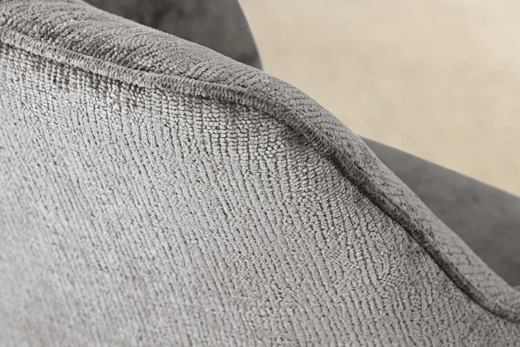 Set de 2 scaune pivotante, Metal Negru, Chenille Gri, AVIGNON A-46469 VC