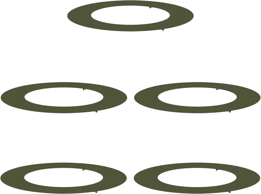 vidaXL potrivit pentru inele de copac plat 5 pcs Olivengrønn Ø50 / 80 cm