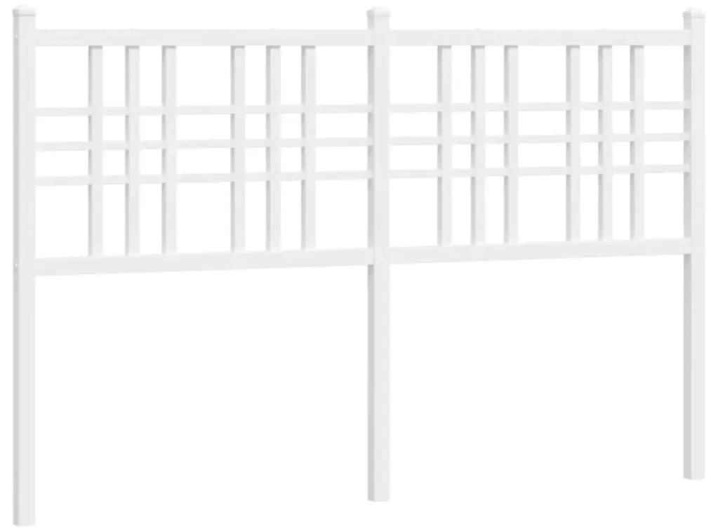 376405 vidaXL Tăblie de pat metalică, alb, 137 cm