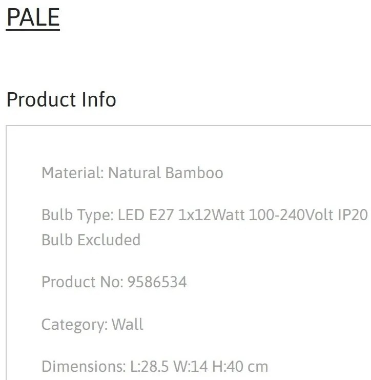 Aplica bambus design natural PALE NVL-9586534