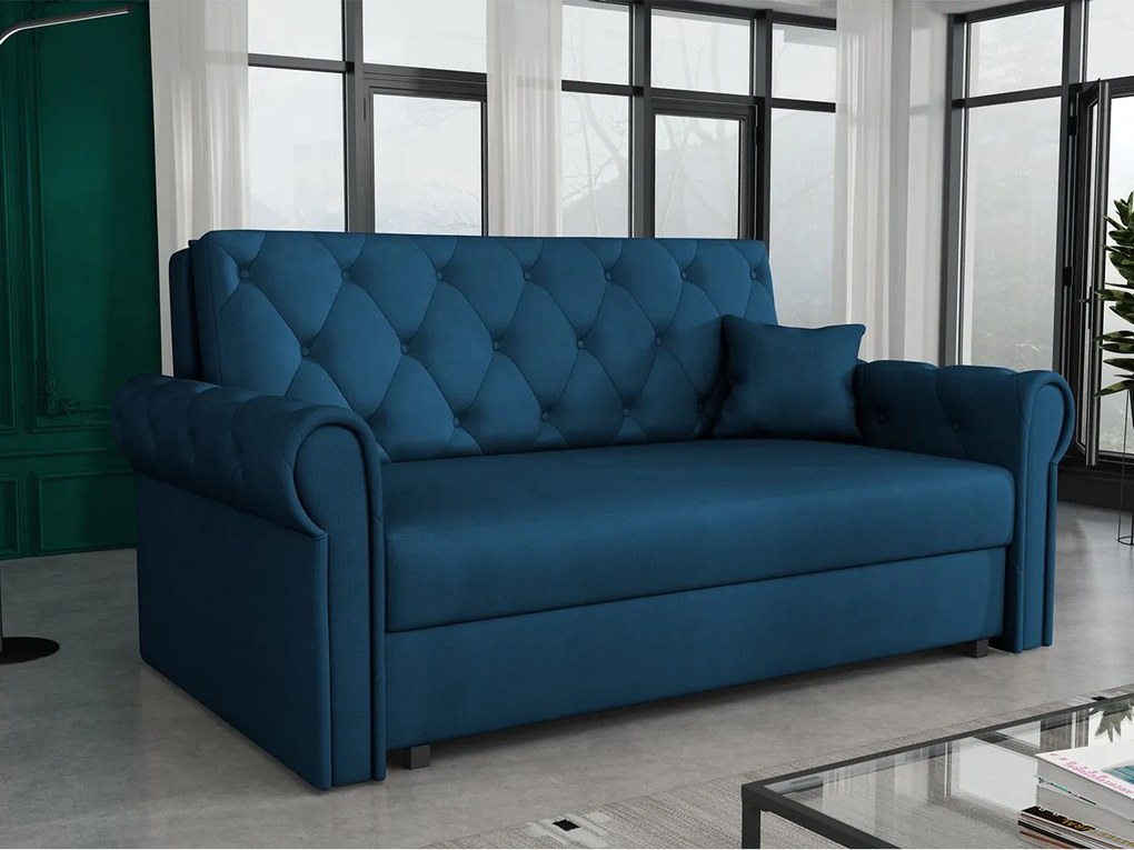 Canapea extensibilă Clovea Roma III (albastru) (cu sp. depozitare). Promo -16%. 1105516