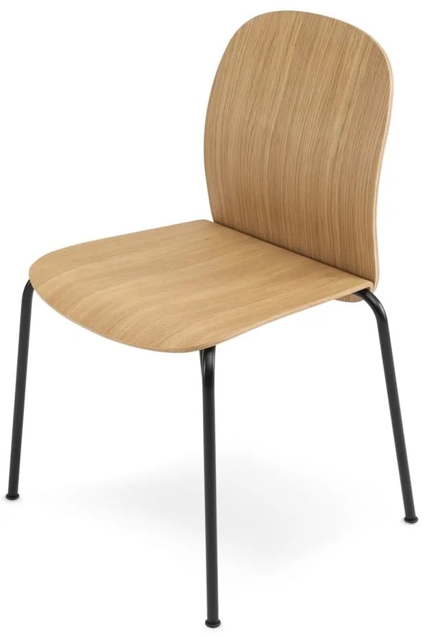 Scaune de dining în culoare naturală stivuibile 2 buc. cu aspect de lemn de stejar Book – Gazzda