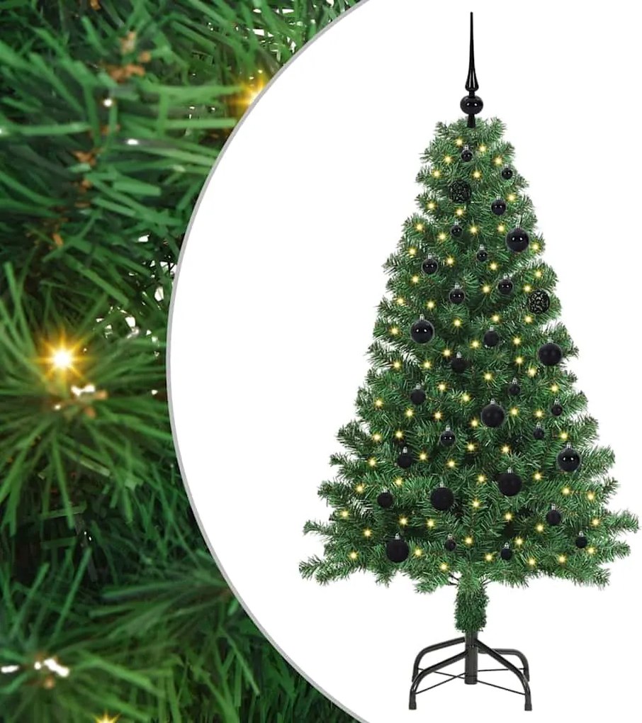 vidaXL Brad de Crăciun artificial Verde 150 cm PVC și Oțel și Plastic