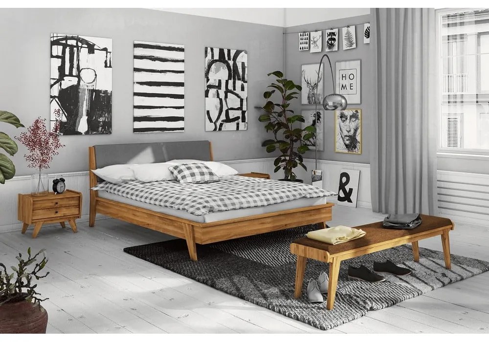 Bancă din stejar cu șezut portocaliu Retro - The Beds