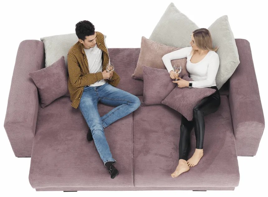 Canapea foarte spatioasa, violet, roz invechit, bej, GILEN BIG SOFA