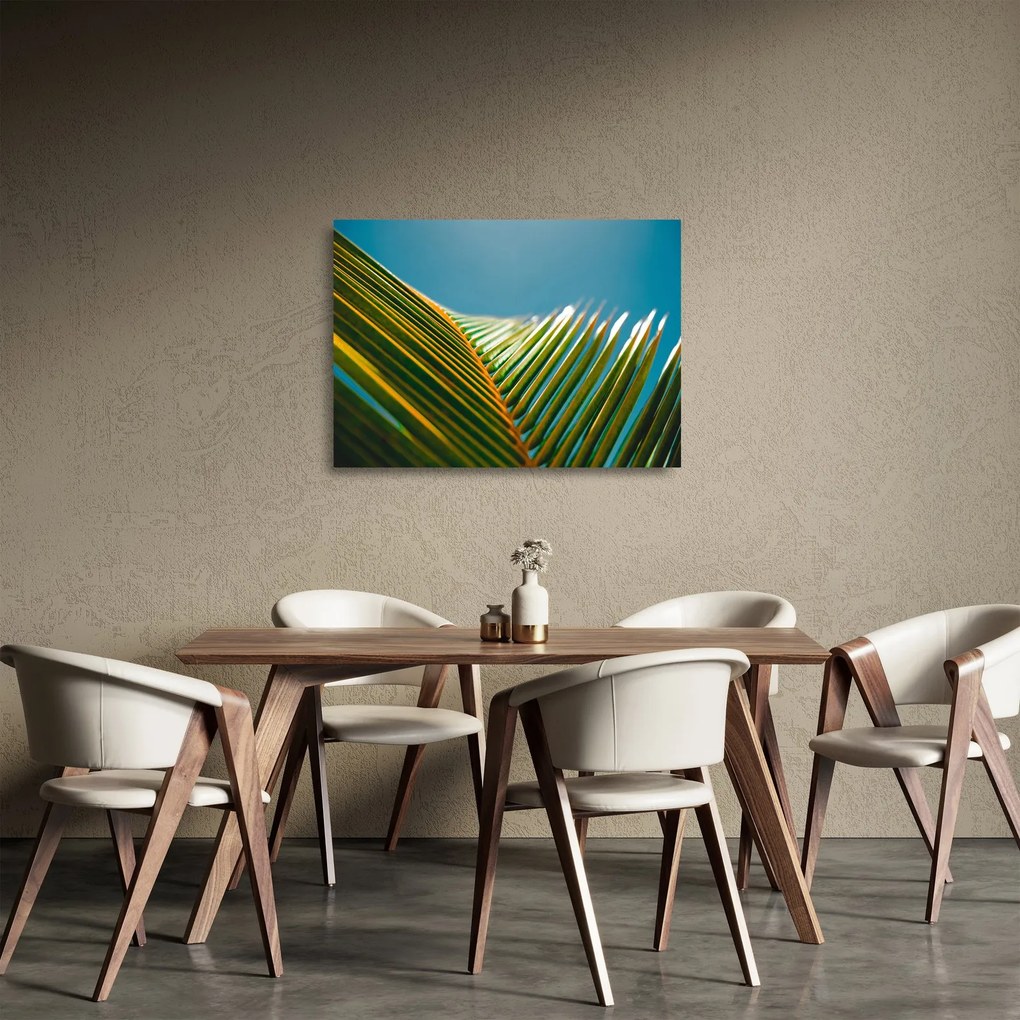 Tablou pe sticlă - Frunze de palmier (70x50 cm)