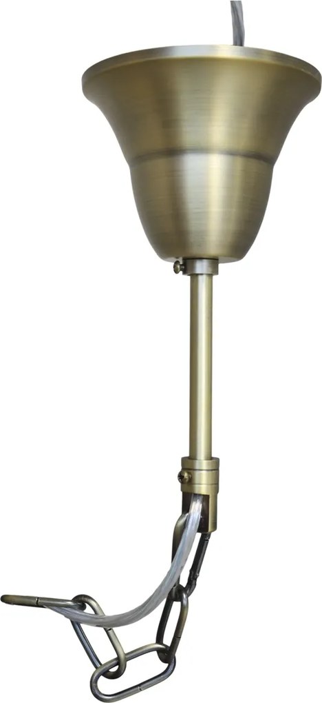 Candelabru francez din sticlă și fier, cu prisme din sticlă, finisaj alamă antichizată, H75 cm × Ø55 cm, „Versailles”