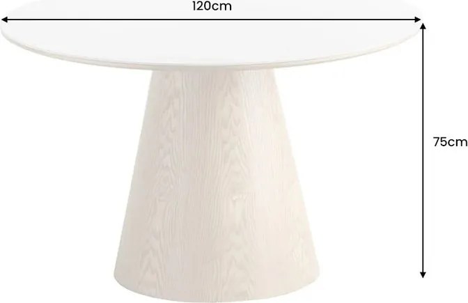 Masa rotunda, Ceramica Alba, Furnir Stejar, UNIQUE 120cm A-45143 VC