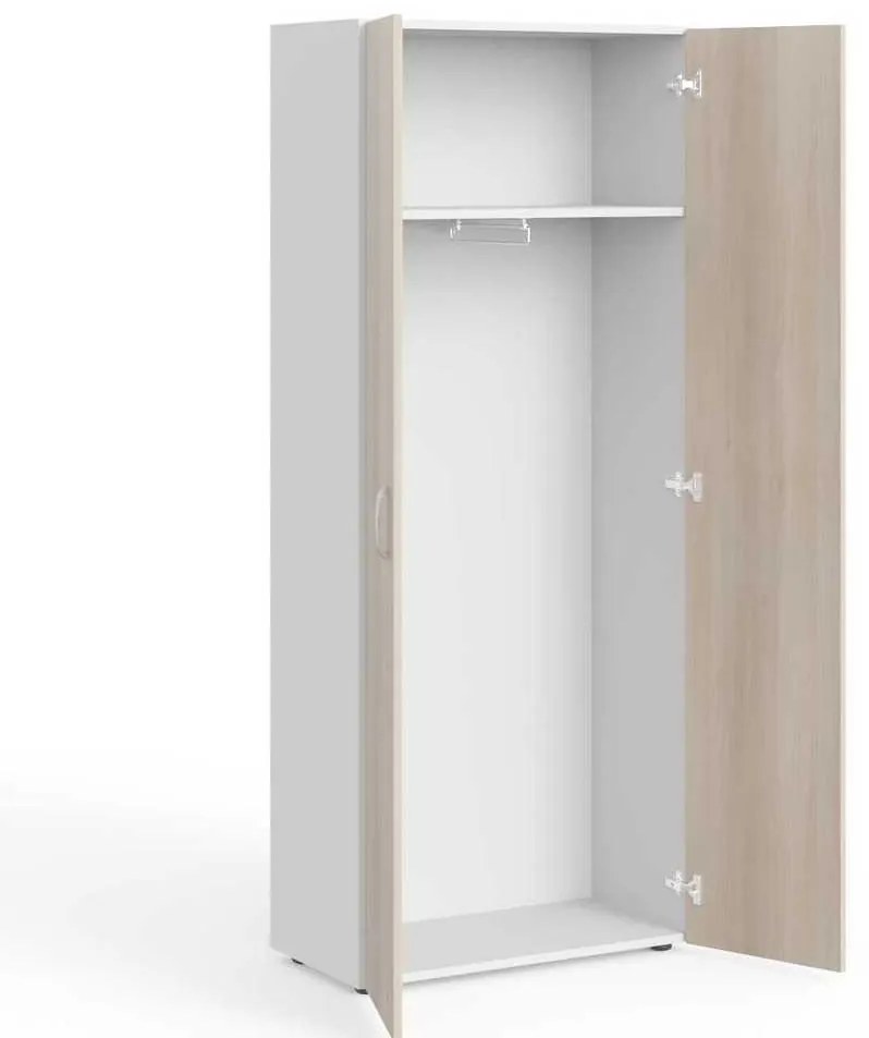 Dulap de haine înalt Manager 79,9 x 42,2 x 196,5 cm, salcâm deschis / alb