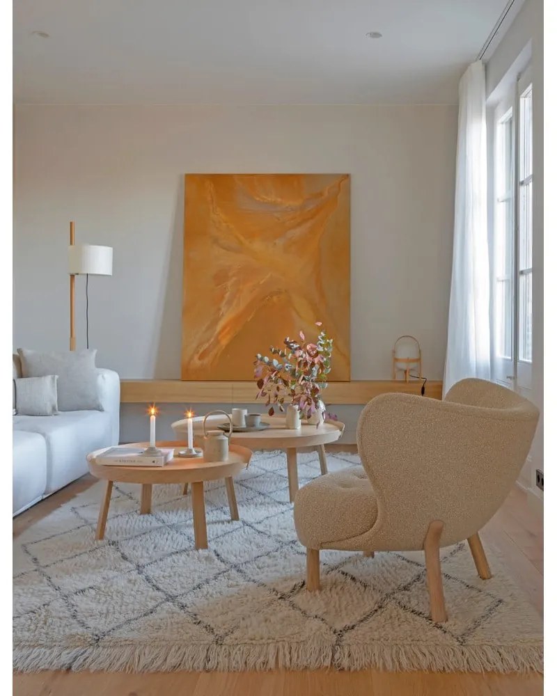 Covor crem lavabil/țesut manual din lână 200x300 cm Berber Soul – Lorena Canals