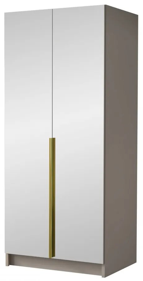 Dulap de haine Smagano III (Alb + auriu) (cu oglindă). 1105809