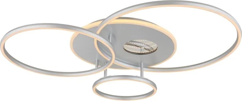 Lustra LED aplicata design circular INVERTINA argintie