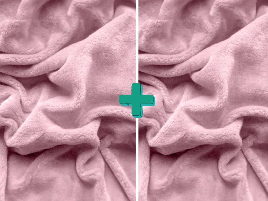 2x Cocolino microplus cu elastic SOFT 90x200 cm roz